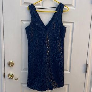 Patrizia Pepe Black Sequin Dress Size 46/L